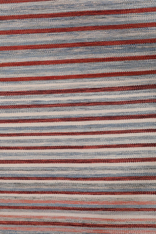 Handmade Modern Striped Multicolor Wool Kilim