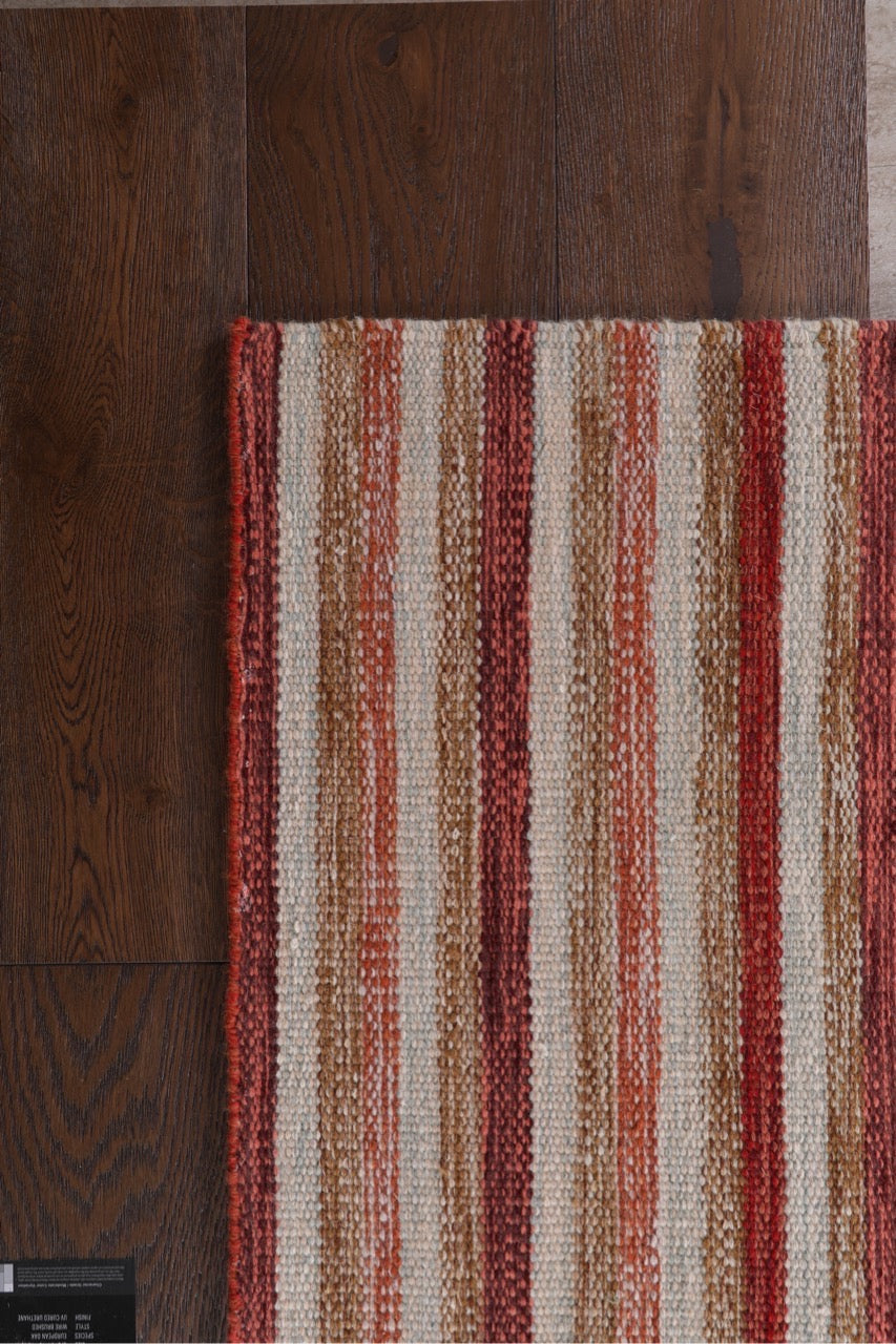 Handmade Modern Striped Multicolor Wool Kilim product image #27637851488426