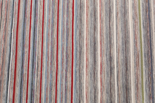 Handmade Modern Striped Multicolor Wool Kilim