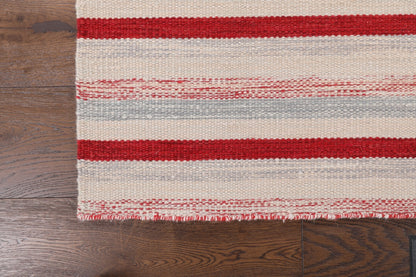 Handmade Modern Striped Multicolor Wool Kilim-id3
