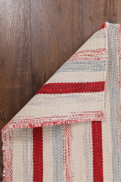 Handmade Modern Striped Multicolor Wool Kilim-id4
