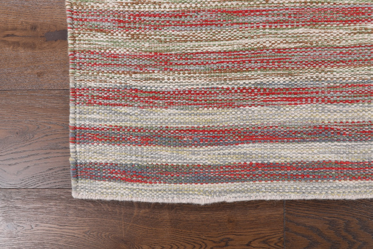 Handmade Modern Striped Multicolor Wool Kilim product image #27645821124778