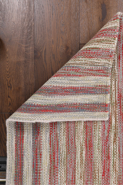 Handmade Modern Striped Multicolor Wool Kilim-id3
