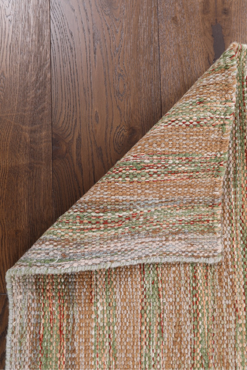 877 - Kilim Modern Wool Multicolor Brown Green Red