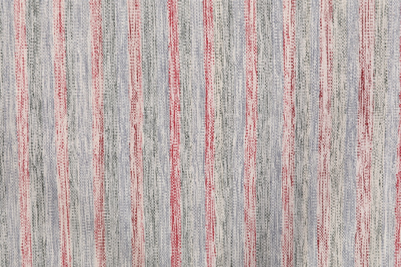 Modern Handmade Multicolor Striped Wool Nepali Flat Weave Kilim