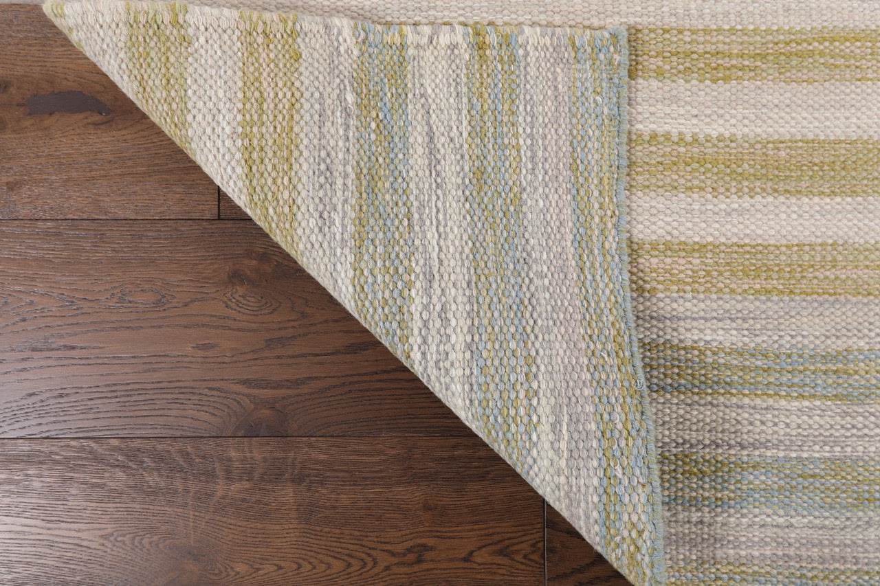 857 - Handmade Modern Wool Multicolor Striped Kilim