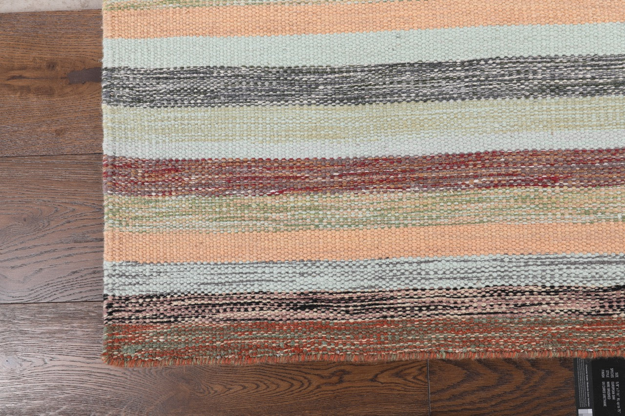 Flat Weave Handmade Modern Multicolor Wool Nepali Kilim