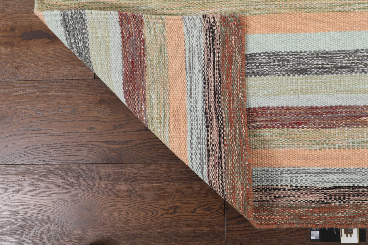 Flat Weave Handmade Modern Multicolor Wool Nepali Kilim