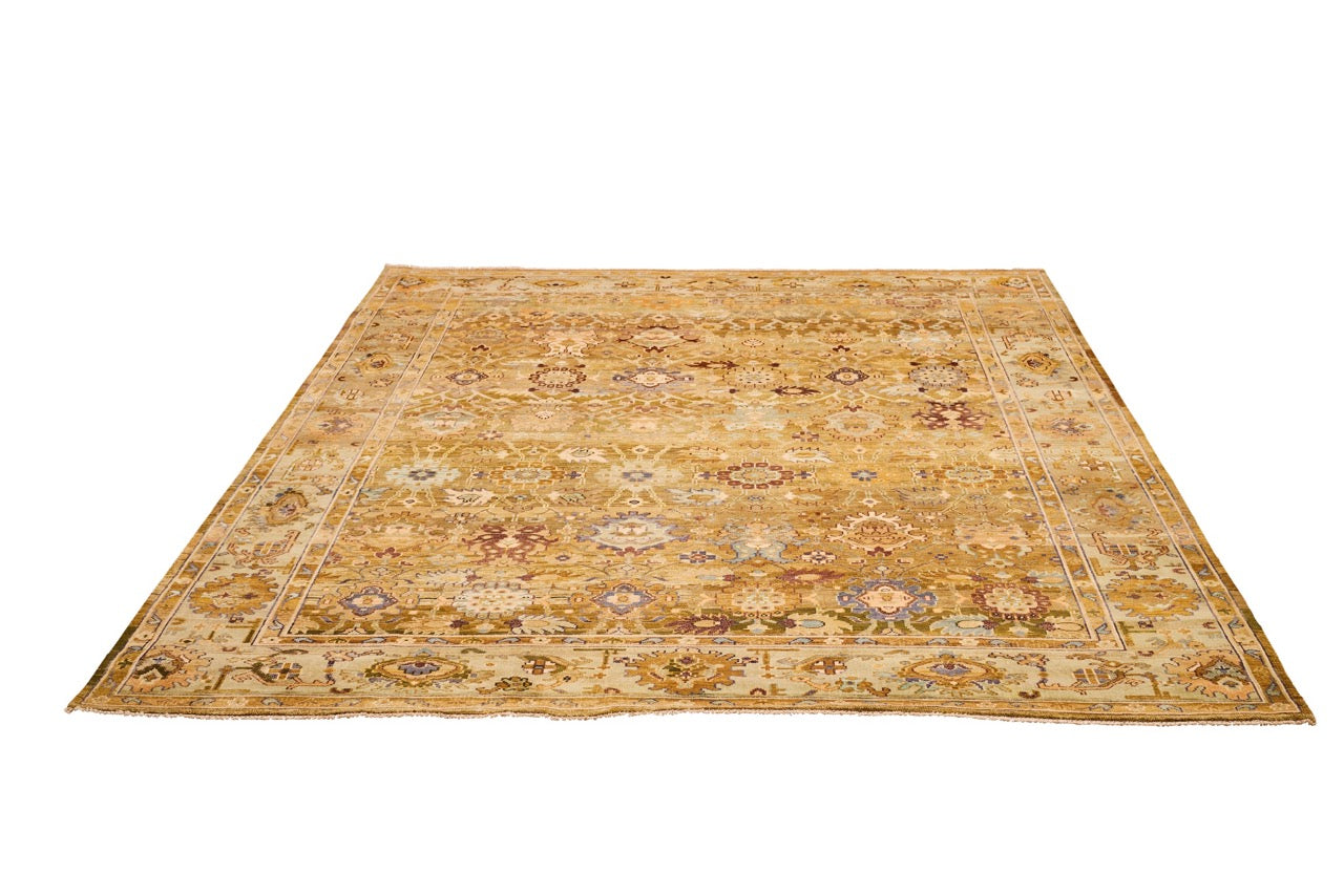 Indian Wool Carpet With A Persian Farahan Design