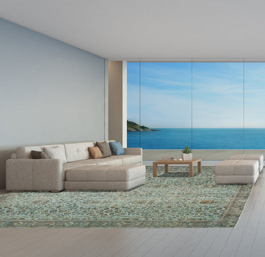 Handmade Turkish Vintage Wool Carpet Traditional Floral Design