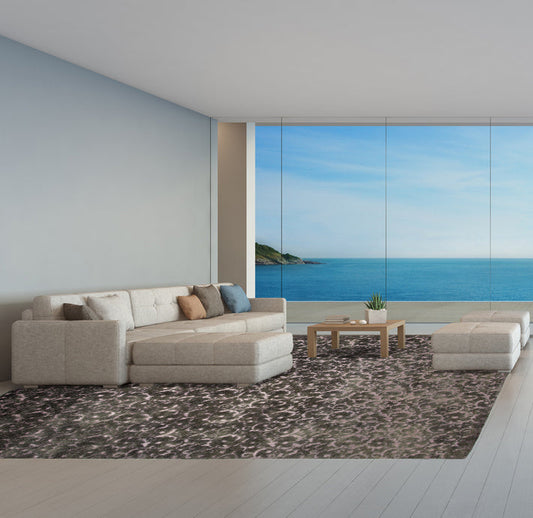 Indian Modern Carpet With Allover Acanthus and Floral Pattern