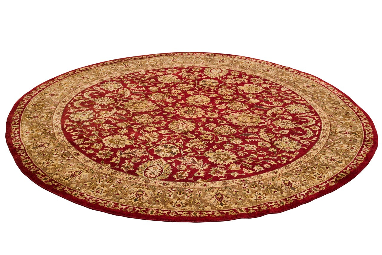 Traditional Wool Floral Indian Round Rug