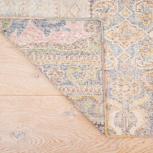 Indian Modern Patchwork Silk Area Rug