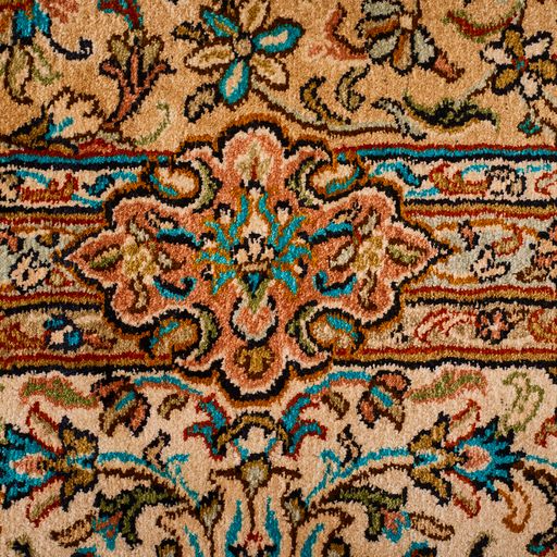 Kashmir Handmade Silk Carpet Persian Medallion Design