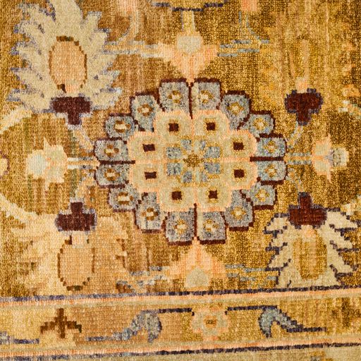 Indian Wool Carpet With A Persian Farahan Design