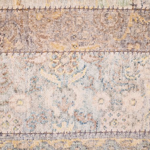 Indian Modern Patchwork Silk Area Rug