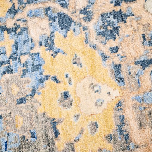 Handmade Indian Jaipur Wool & Silk Rug With An Oushak Design