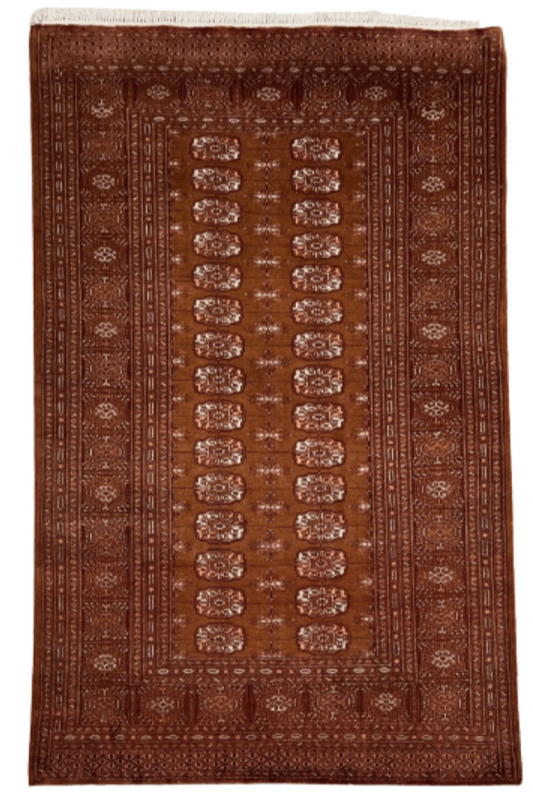 Wool Hand-Knotted Bokhara Rug From Pakistan.