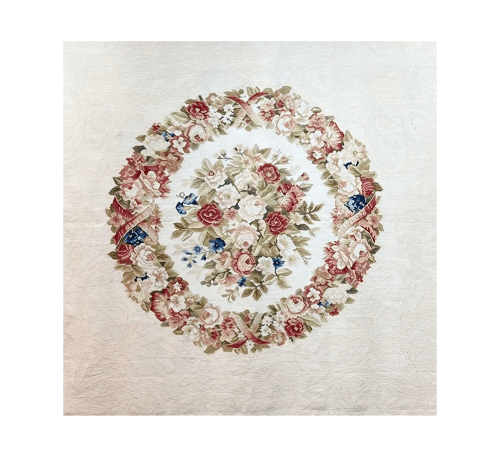 Handmade Semi Antique China Aubusson Fine Floral Medallion Tapestry product image #27556631150762
