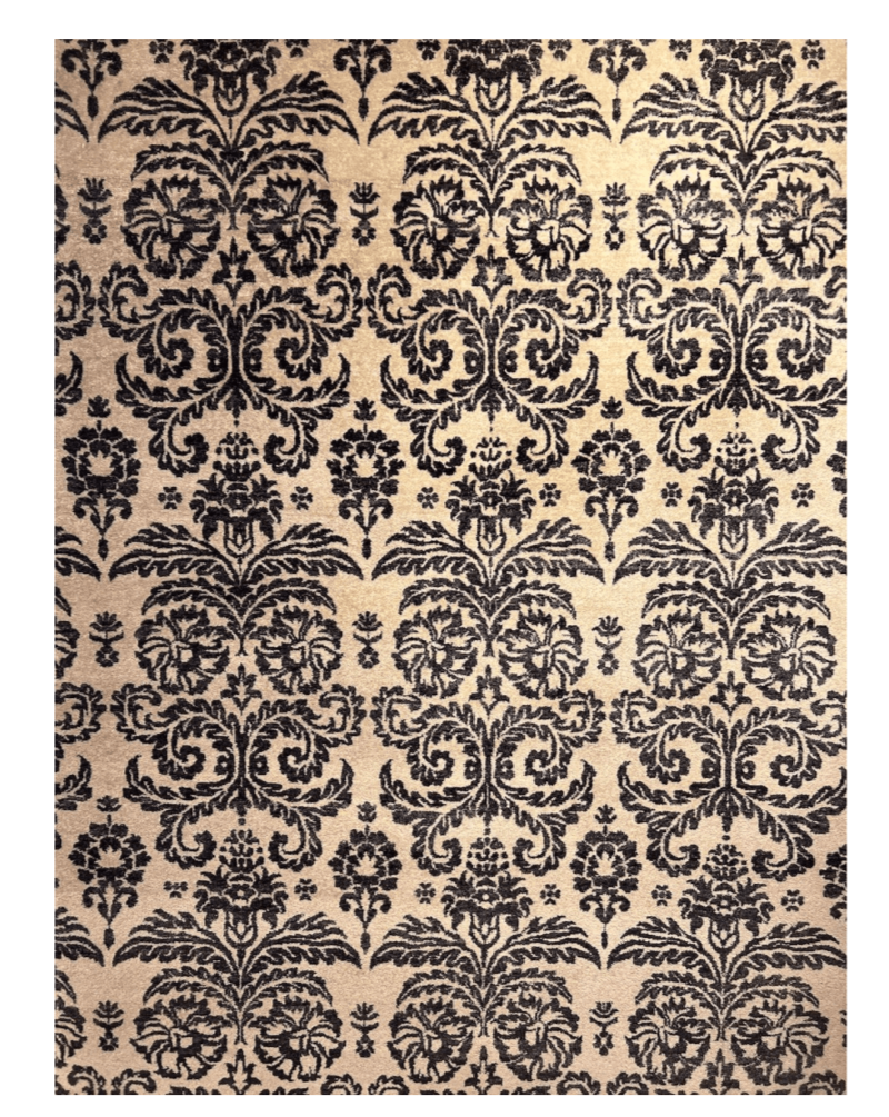 Black Ivory Indian Tibat Handmade Wool Rug product image #27556621320362