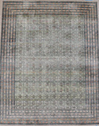 Pure Silk Very Fine Area Rug With An Antique Khotan Design-id1
