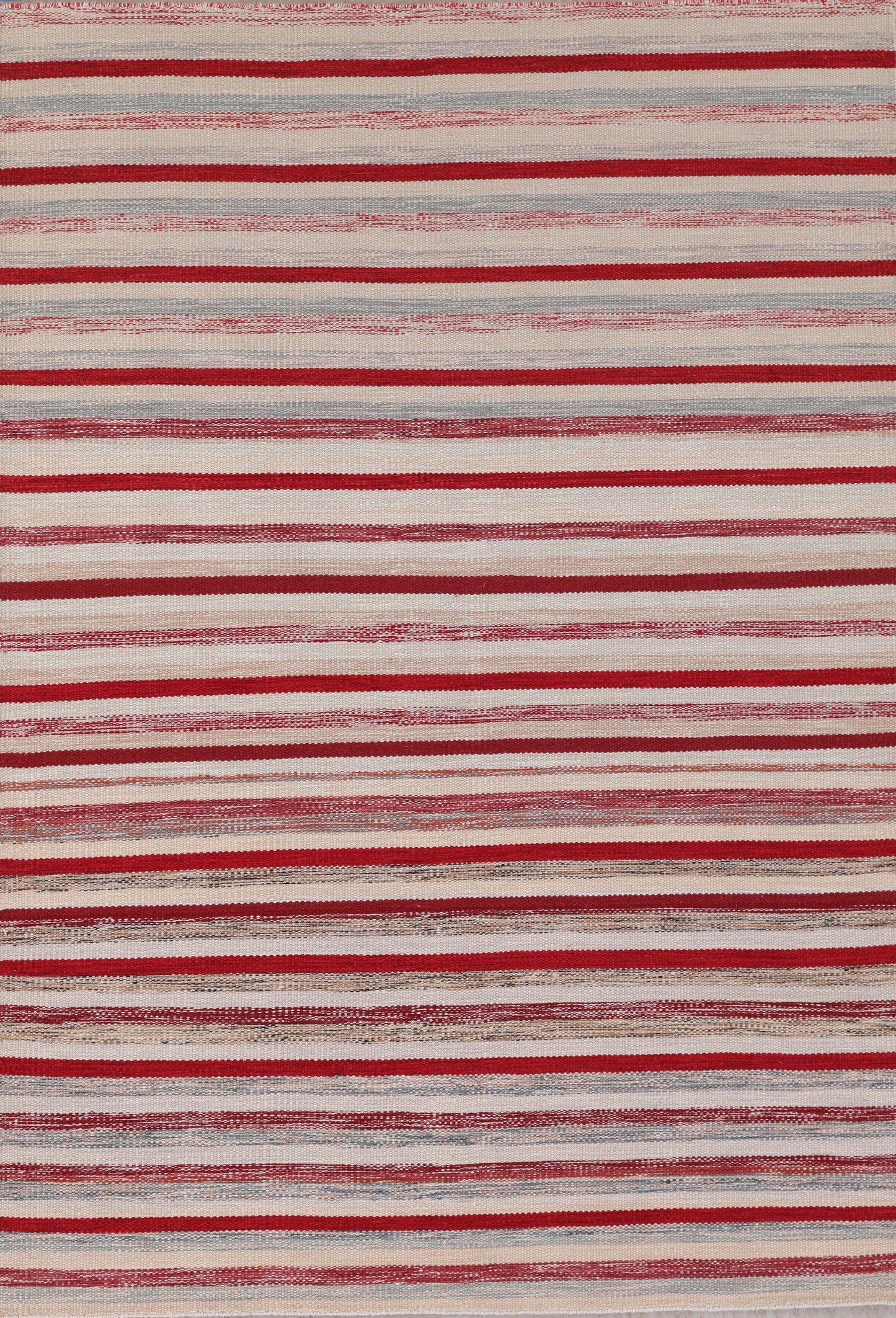 Handmade Modern Striped Multicolor Wool Kilim