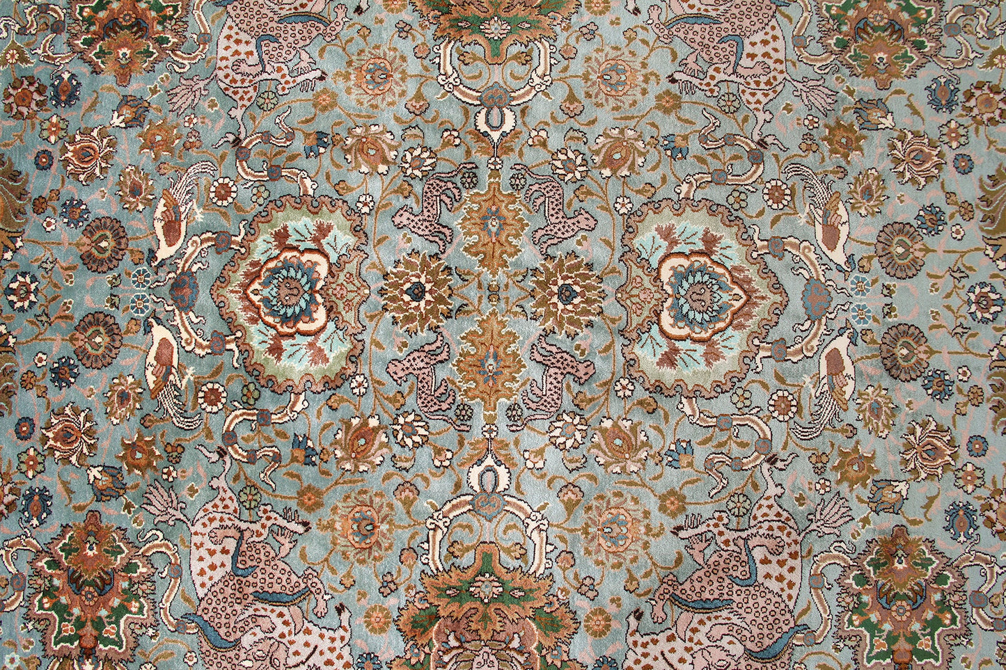 Indian Hand-knotted Traditional Floral  Fine Kashmir Area Rug product image #27554612445354
