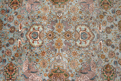 Indian Hand-knotted Traditional Floral  Fine Kashmir Area Rug-id6
