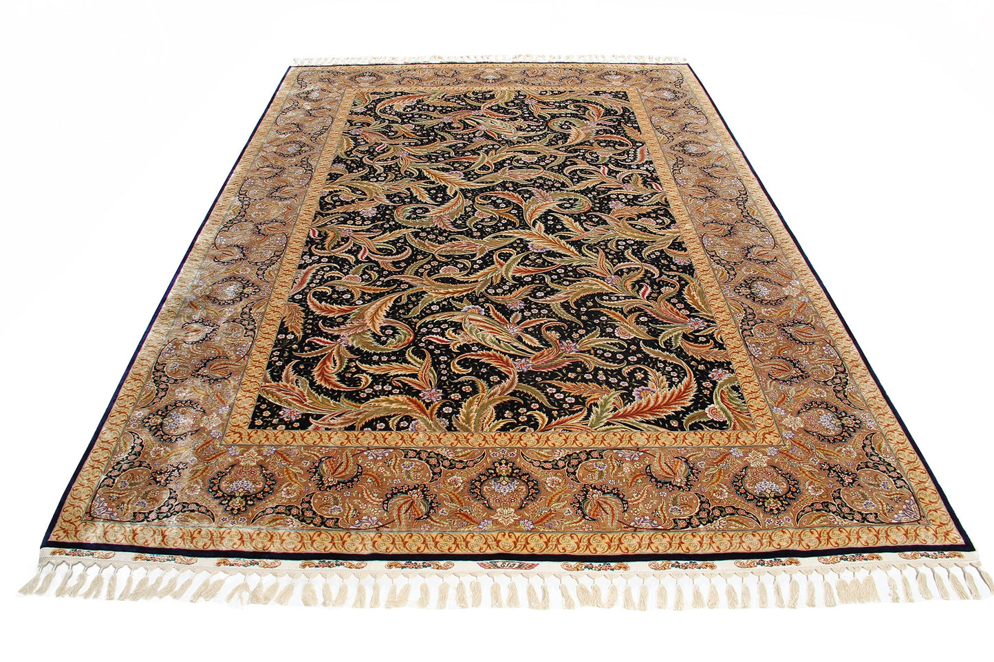 China Traditional Floral Silk Rug With Turkish Pattern And China Design
