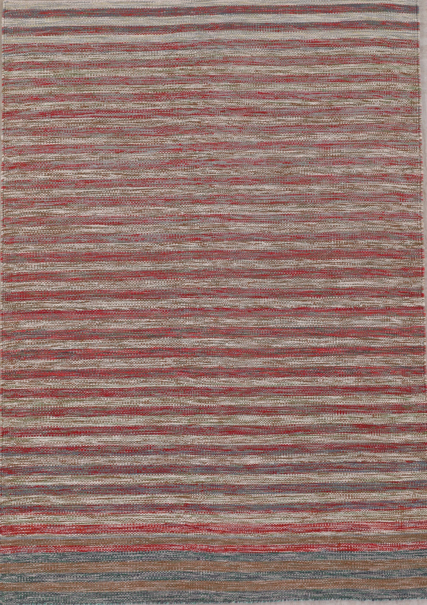 Handmade Modern Striped Multicolor Wool Kilim