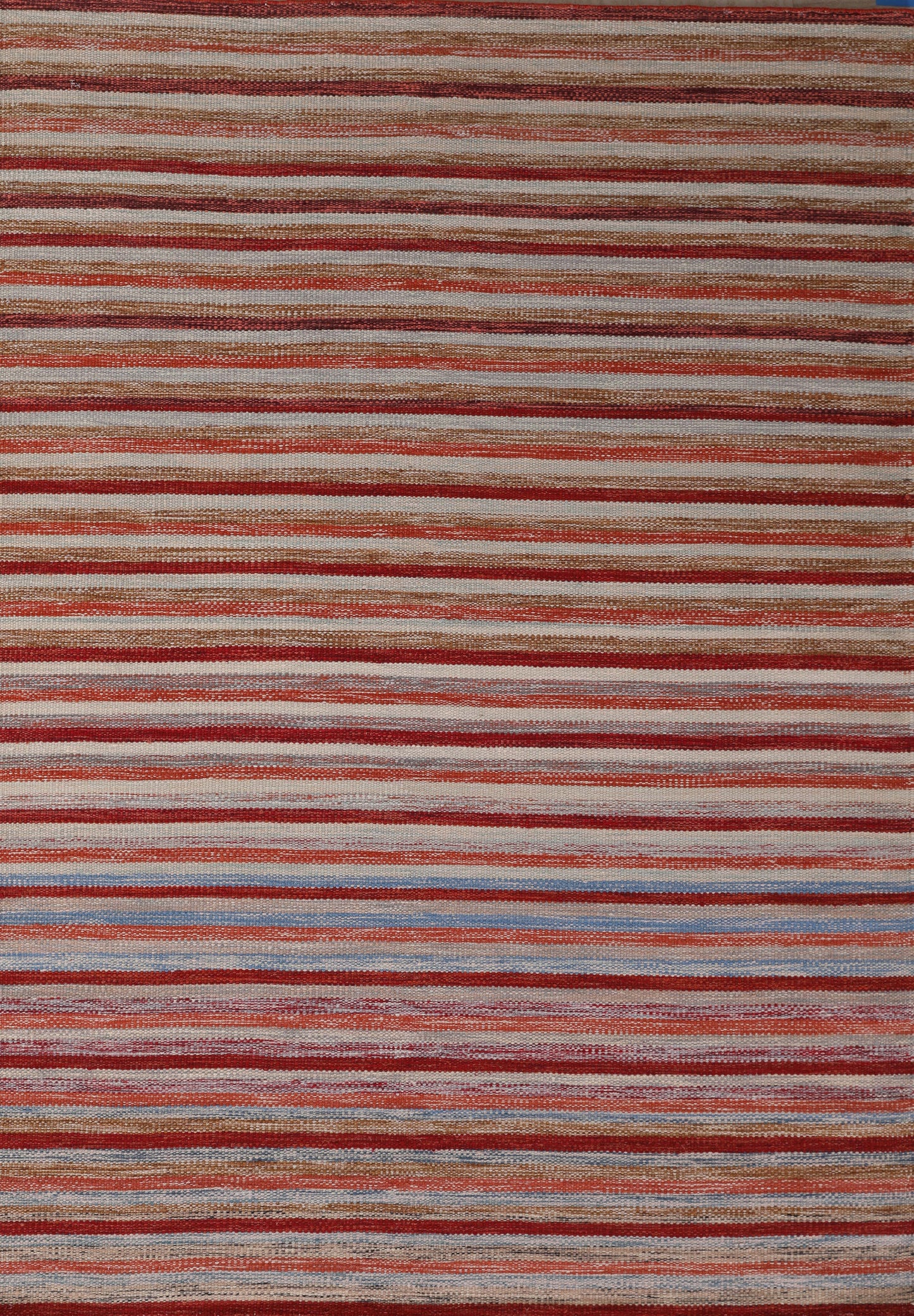 Handmade Modern Striped Multicolor Wool Kilim product image #27637853749418