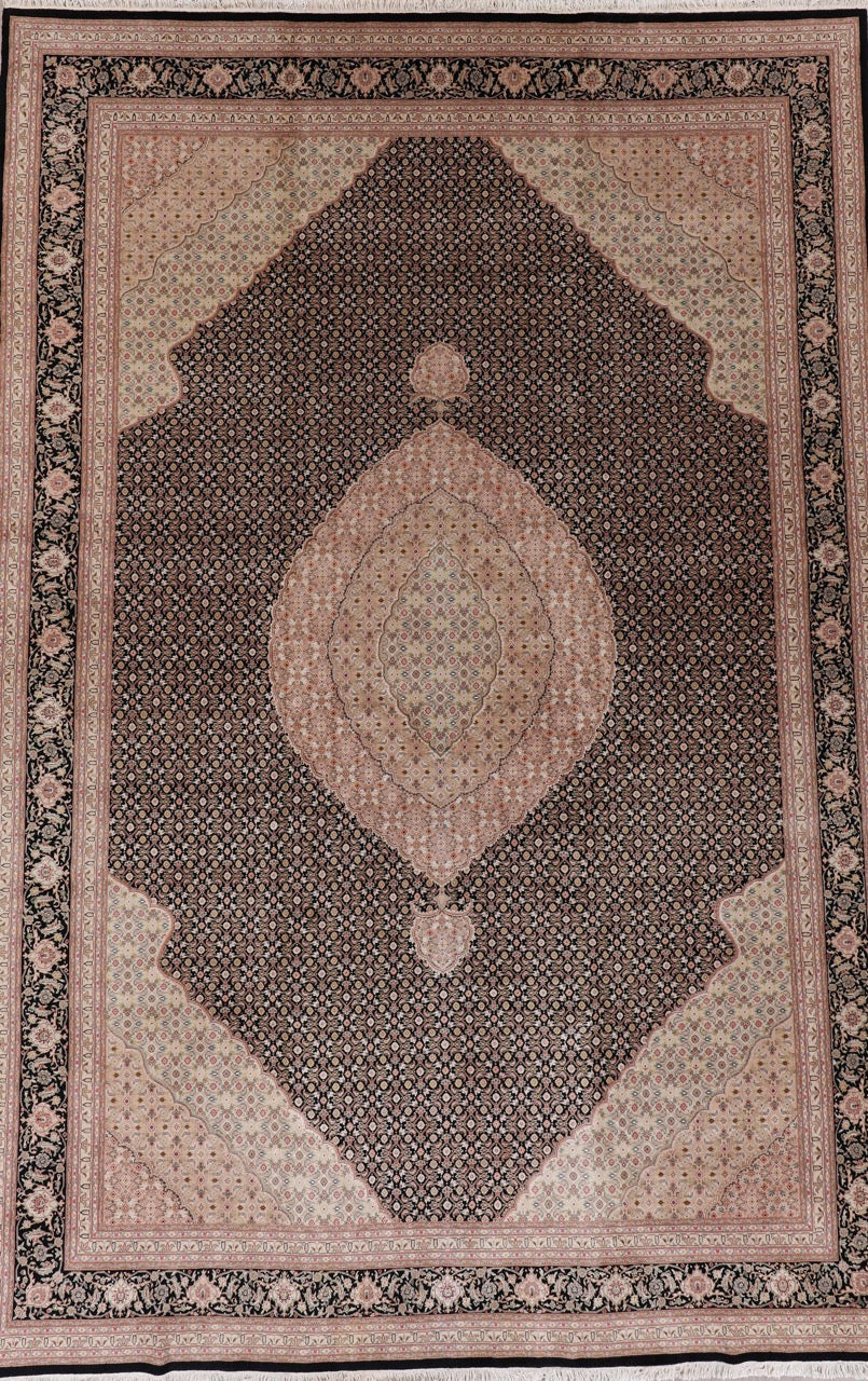 Original Fine Handmade Wool And Silk Rug with Herati Design