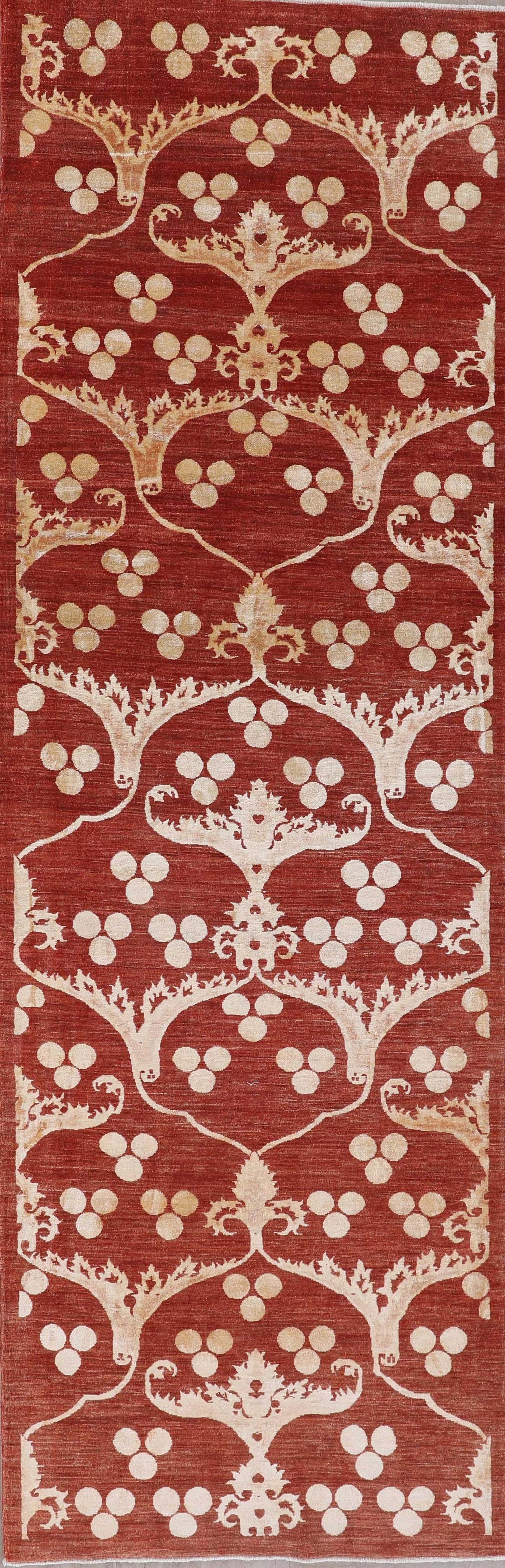 Rust Fine Pakistan Handmade Modern  Wool And Silk  Runner Rug product image #28195782918314