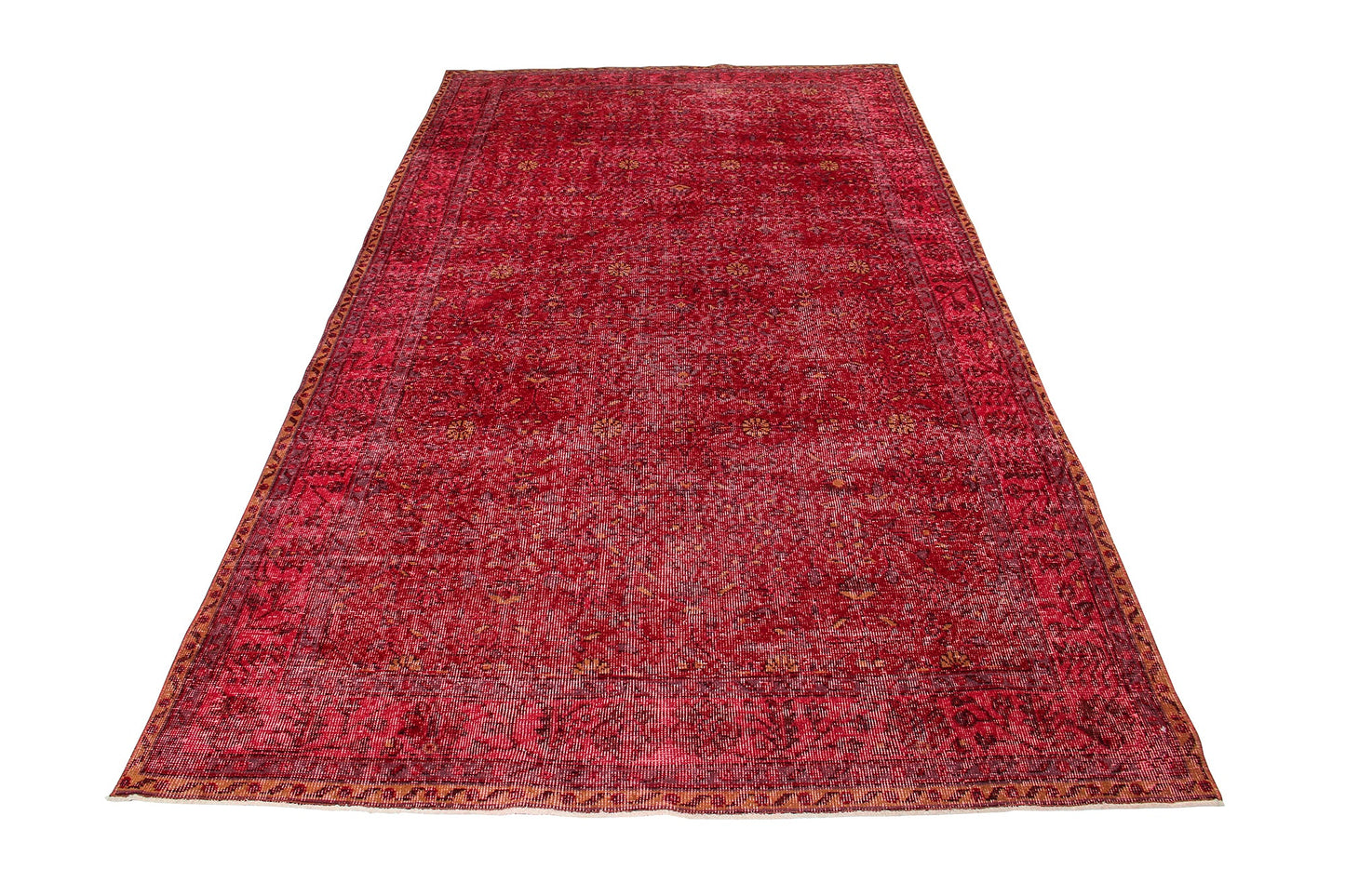 Vintage Wool Handmade Turkish Red Carpet
