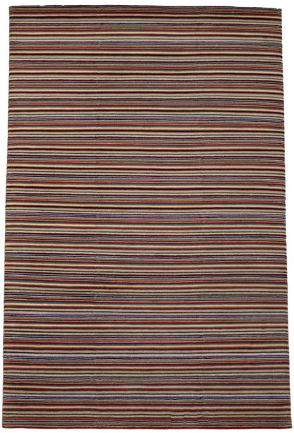 Modern Wool Striped Multicolor Indian Area Rug-id2
