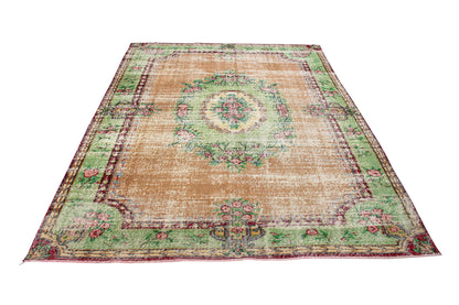 Vintage Handwoven Wool Turkish Carpet-id6
