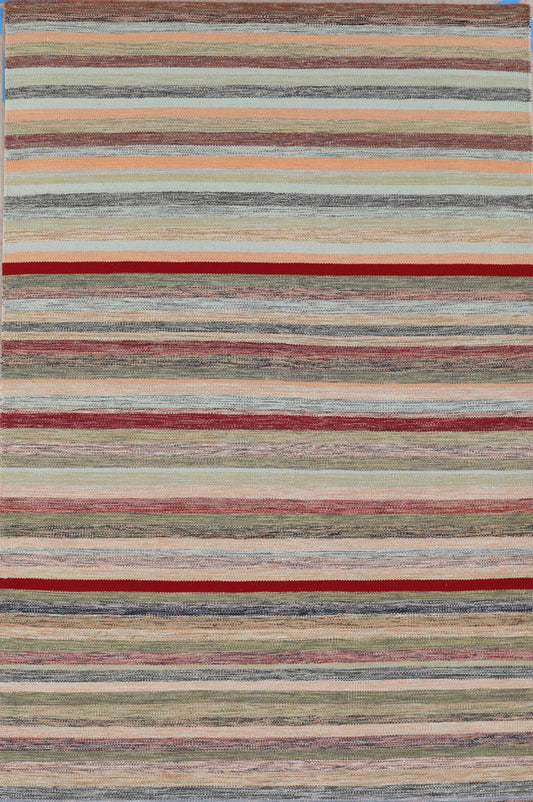 Flat Weave Handmade Modern Multicolor Wool Nepali Kilim