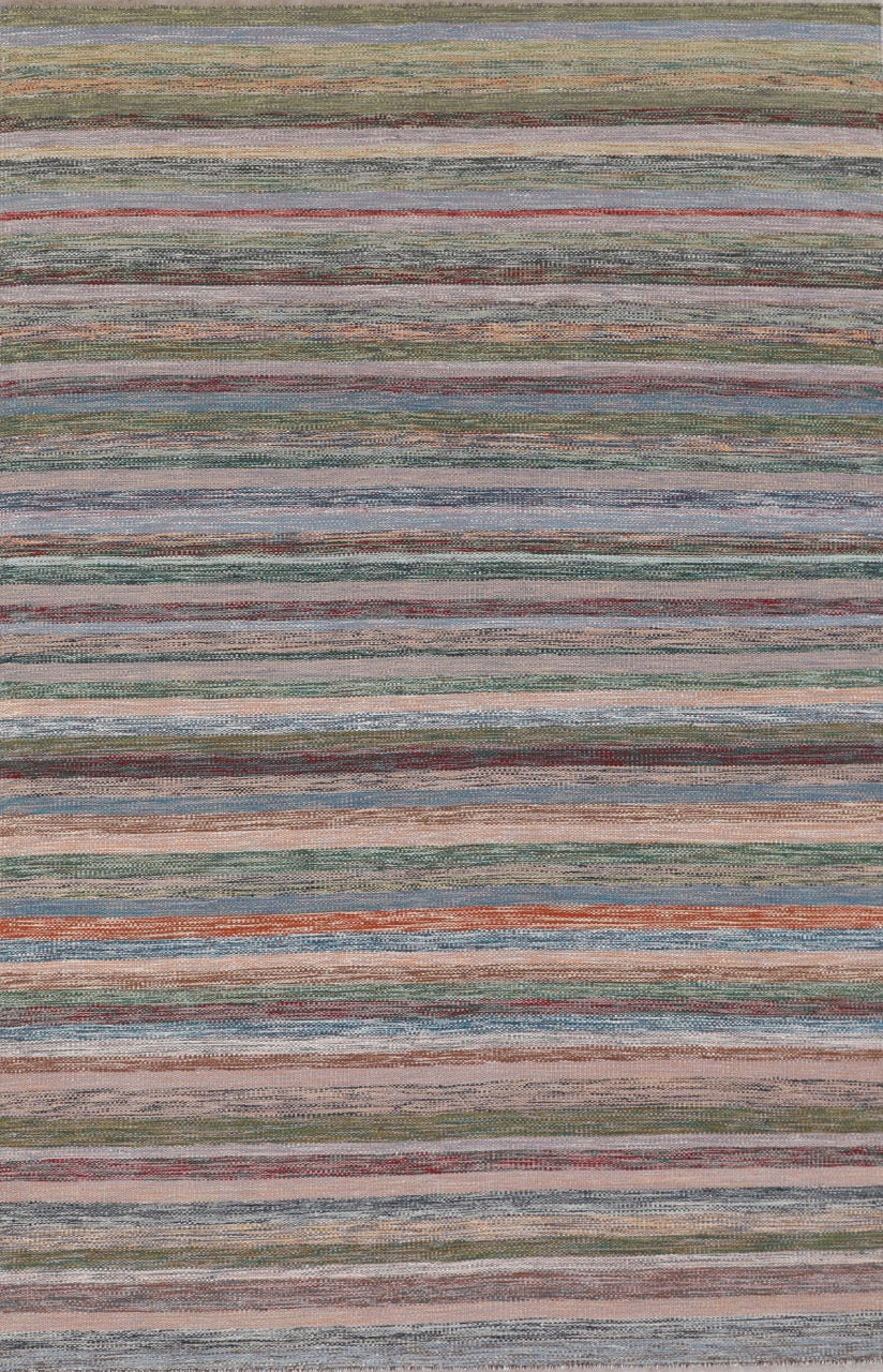 Modern Handmade Wool Multicolor Nepali Kilim