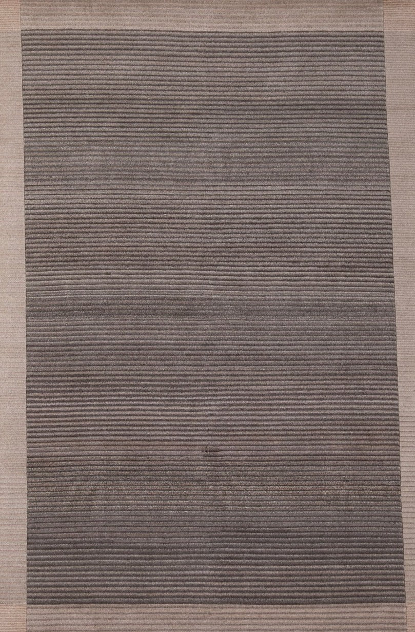 Handmade Modern Striped Wool Multicolor Tibetan Area Rug