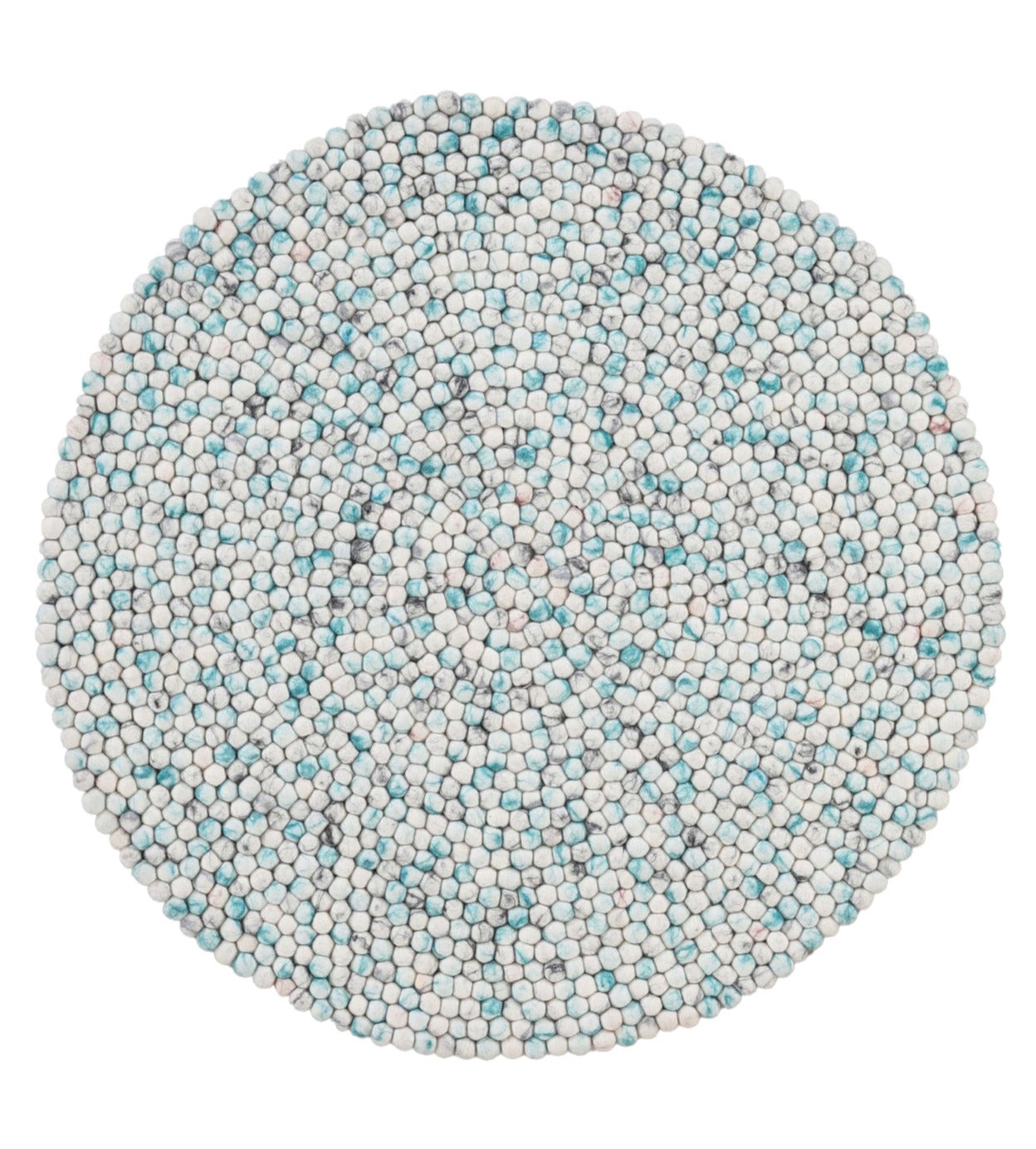 Modern felt Multicolor Blue Wool Rug
