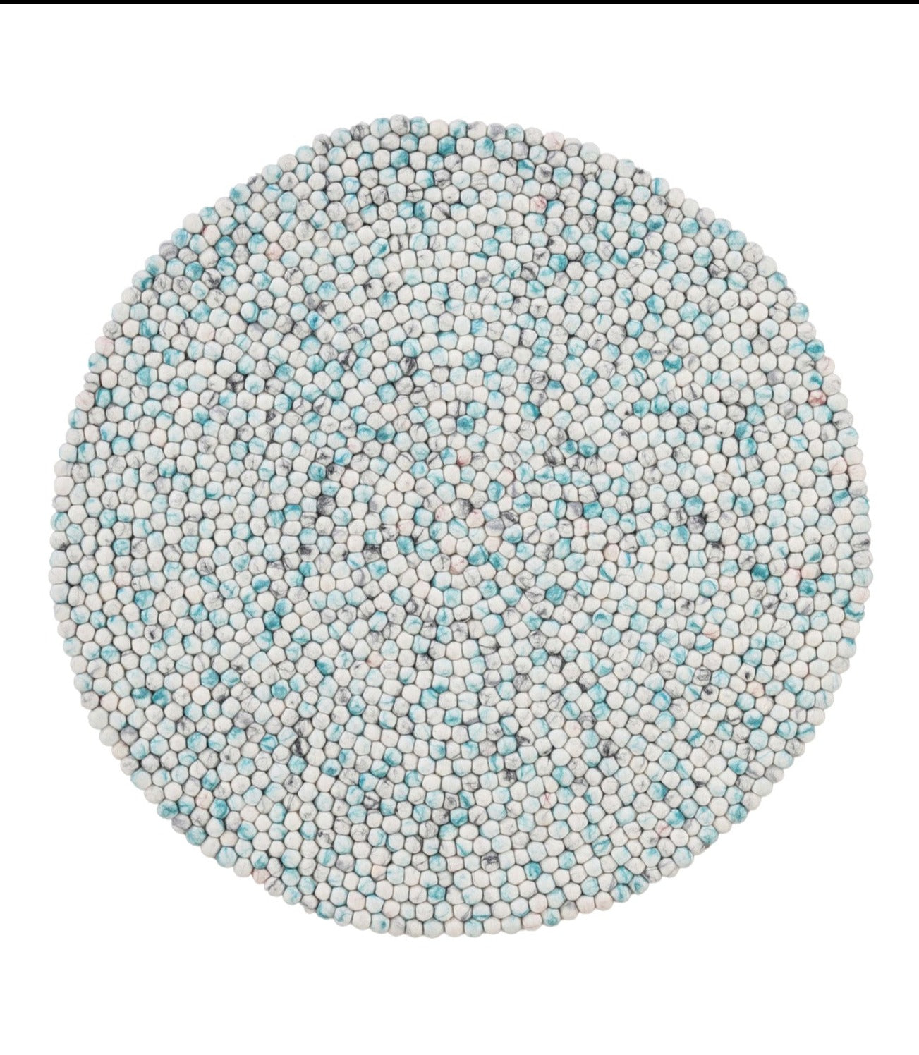 Modern felt Multicolor Blue Wool Rug