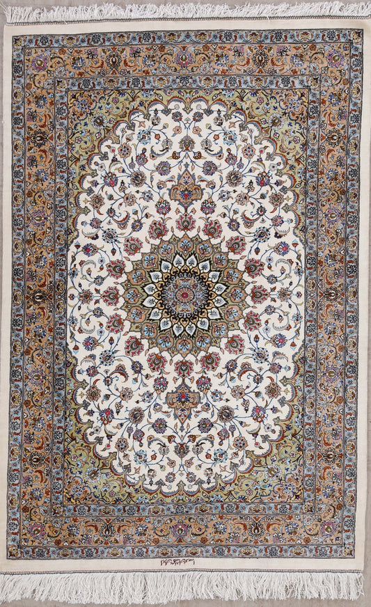 Persian Handmade Kashan Silk Traditional Area Rug