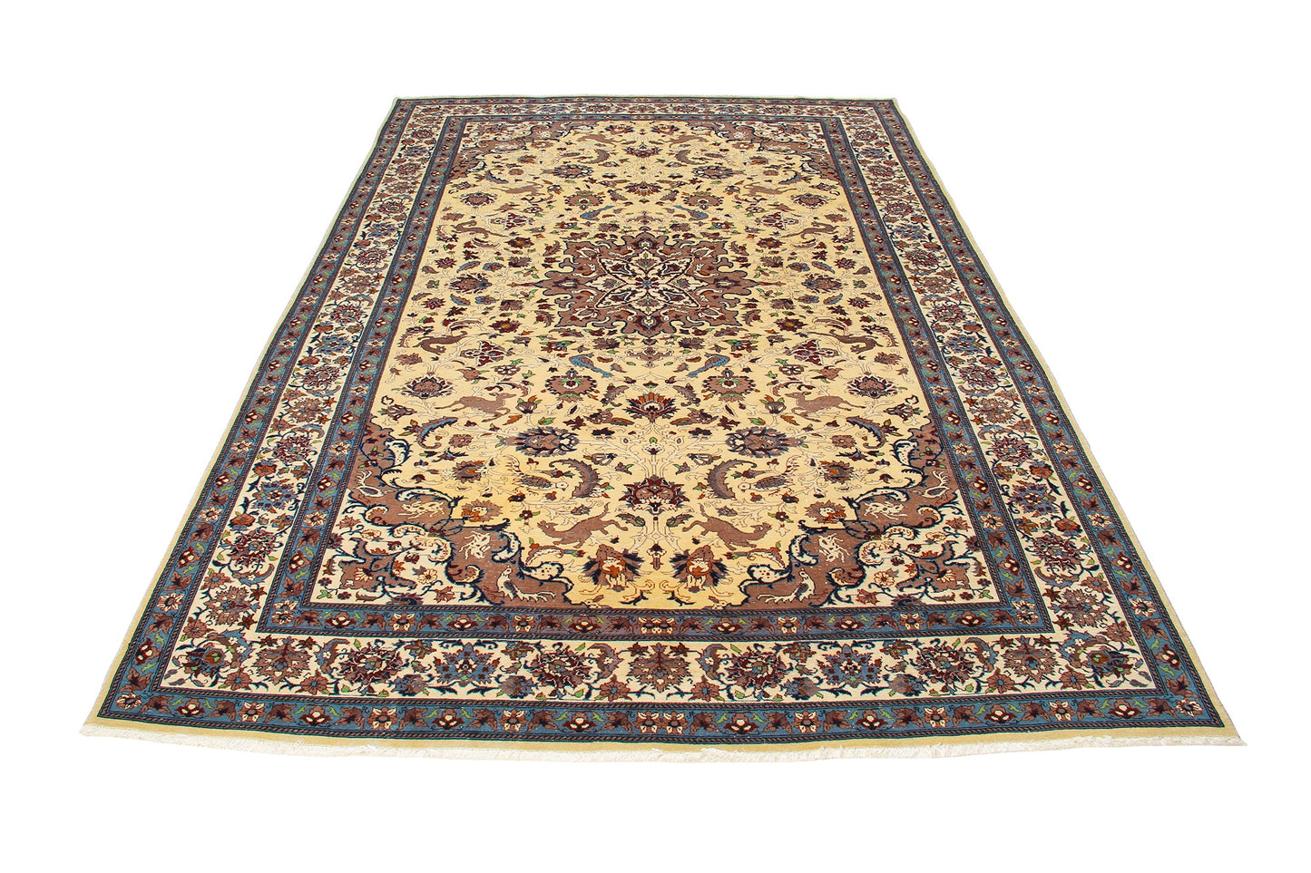 Persian Traditional Wool Hand-Knotted Nain Wool Area Rug