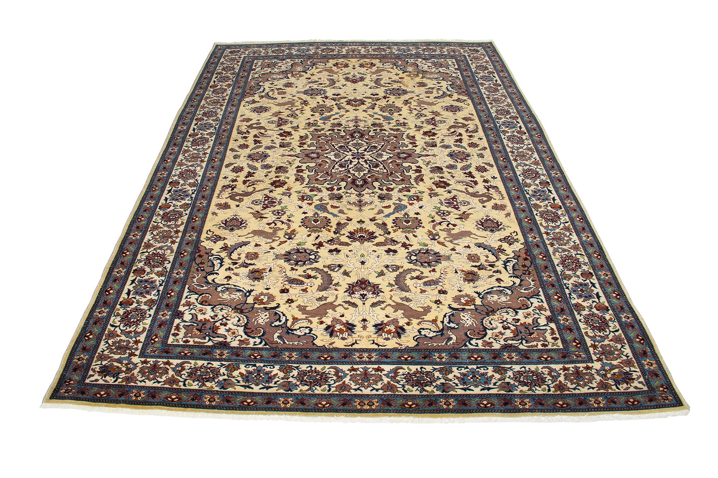 Persian Traditional Wool Hand-Knotted Nain Wool Area Rug