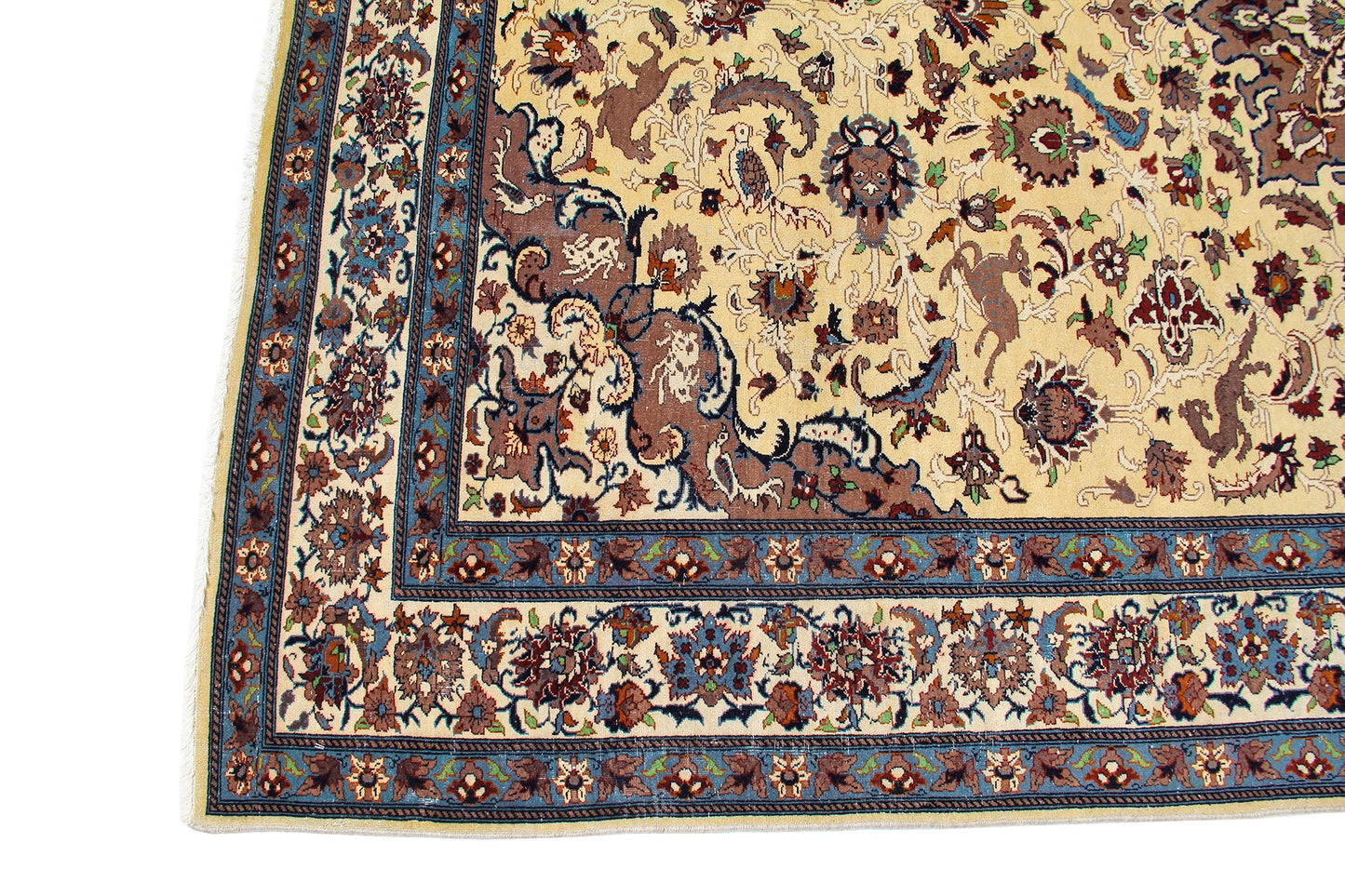 Persian Traditional Wool Hand-Knotted Nain Wool Area Rug