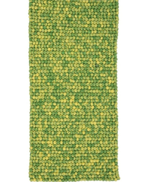 Nepal Handmade Felt Wool Modern Multi Green Runner Rug