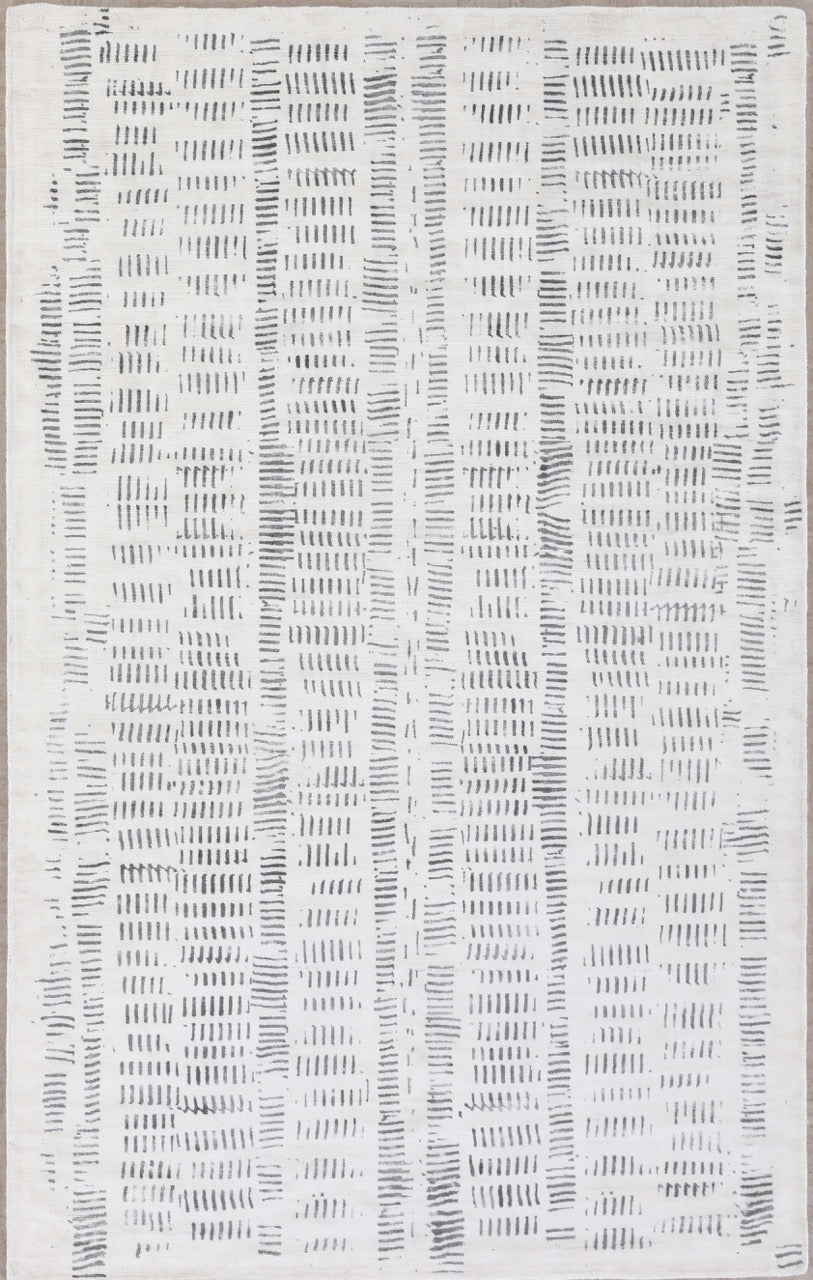 Hand Tufted Indian Modern Abstract Pattern Grey Ivory Area Rug