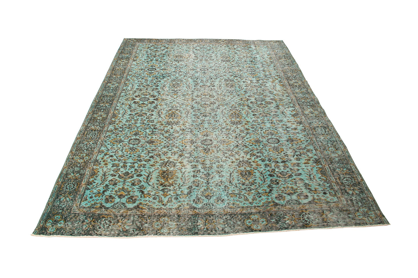 Handmade Turkish Vintage Wool Carpet Traditional Floral Design