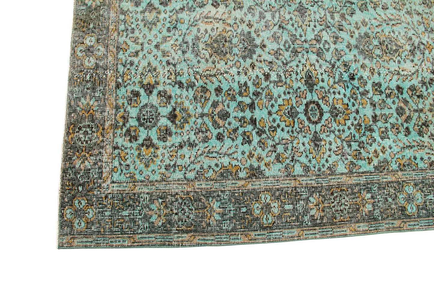 Handmade Turkish Vintage Wool Carpet Traditional Floral Design