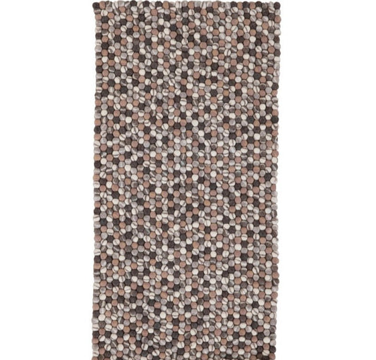 Nepal Handmade Felt Wool Modern Multi Grey Runner Rug